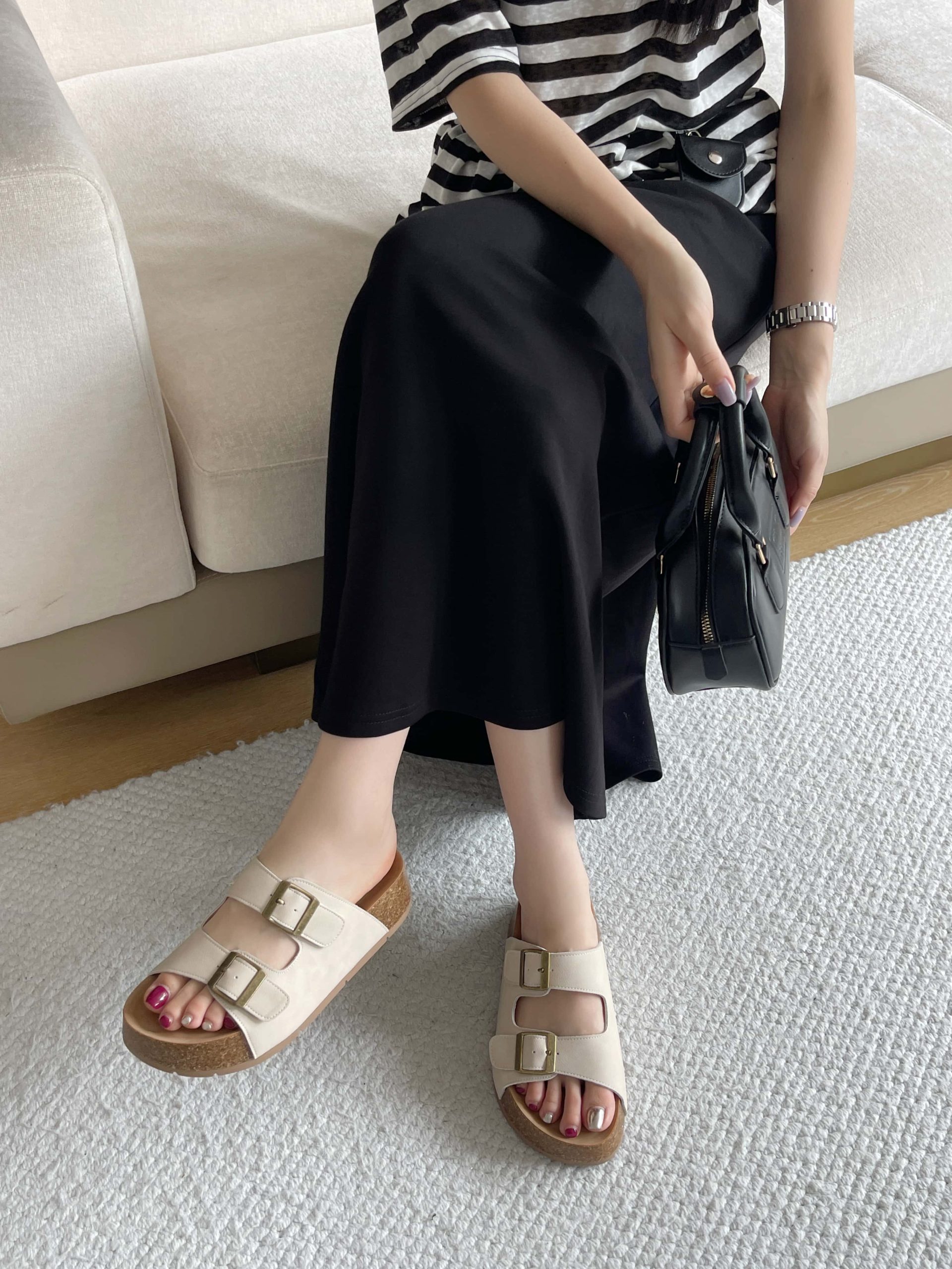 Women's Genuine Leather Summer Slippers Thick Sole Retro Birkenstock Style Comfortable - Image 2