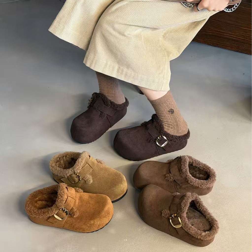 2025 New Winter Women's Faux Fur Lined Platform Slippers with Hidden Heel Increase - Image 5